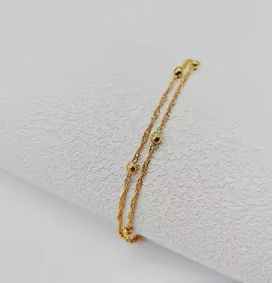 Pack Duo — Bracelet & Chevillère acier plaqué or