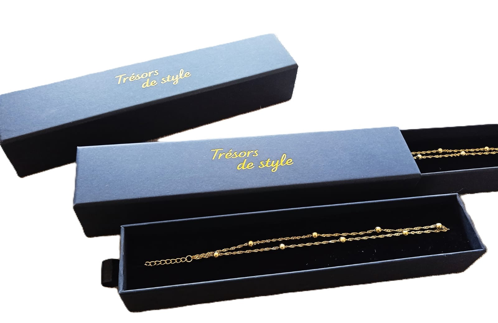 Pack Duo — Bracelet & Chevillère acier plaqué or