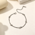 Bracelet ou Chevillère Double Rang en Acier Inoxydable Waterproof — Modèle Perlé