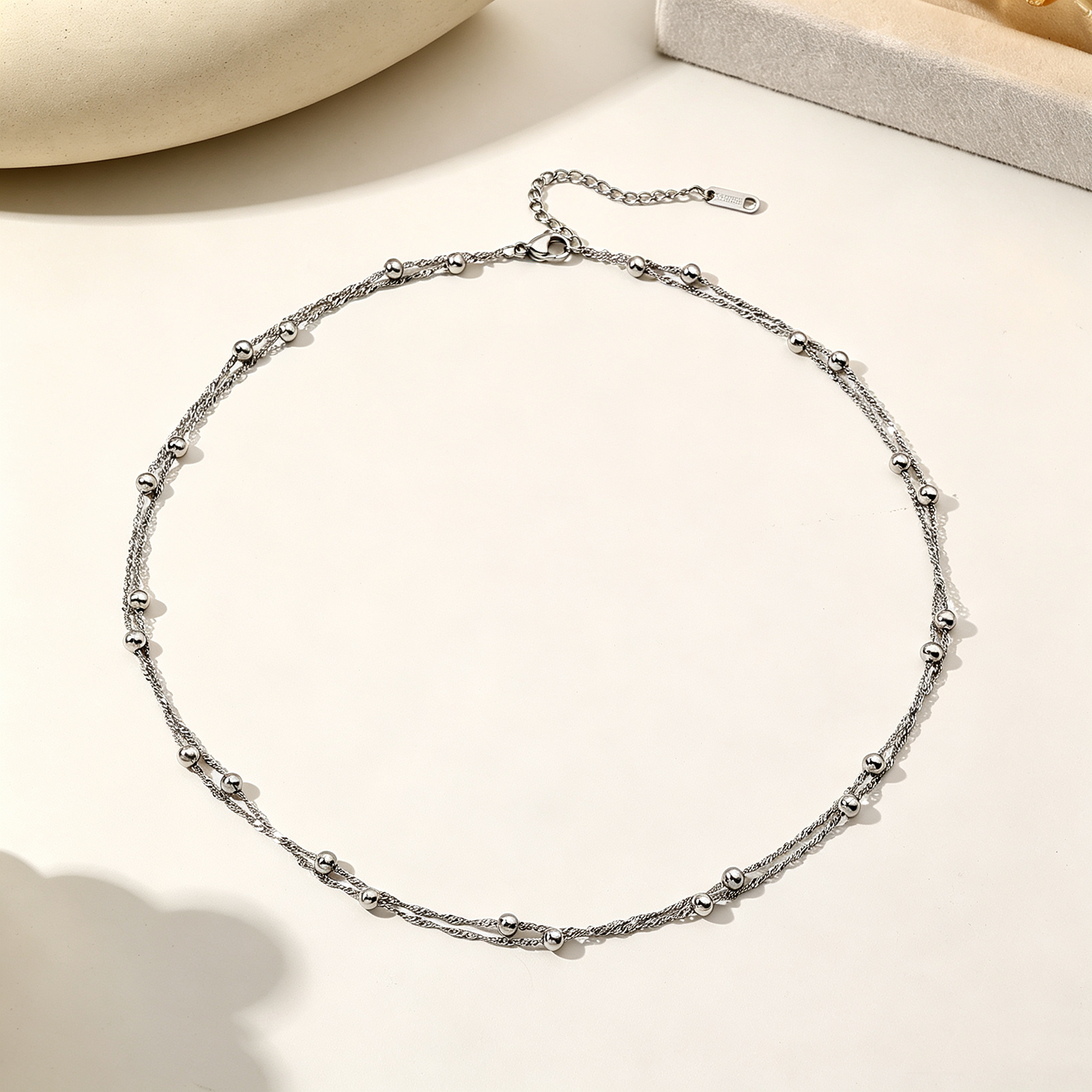 Collier Double Rang en Acier Inoxydable Waterproof — Collection Signature