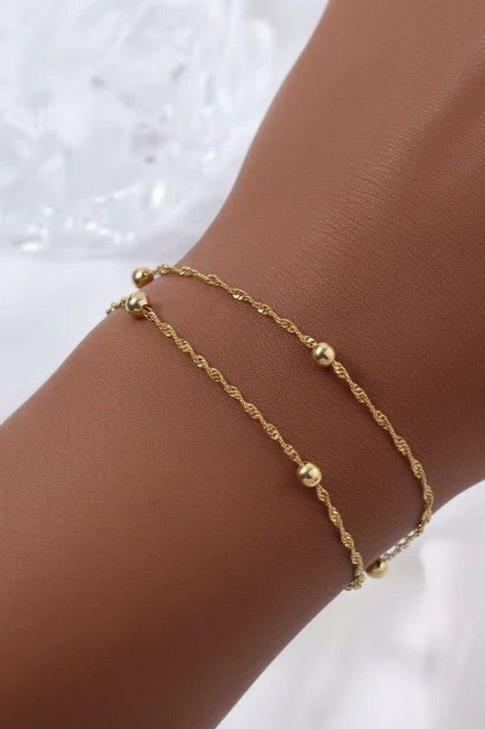 Bracelet acier inoxydable plaqué or