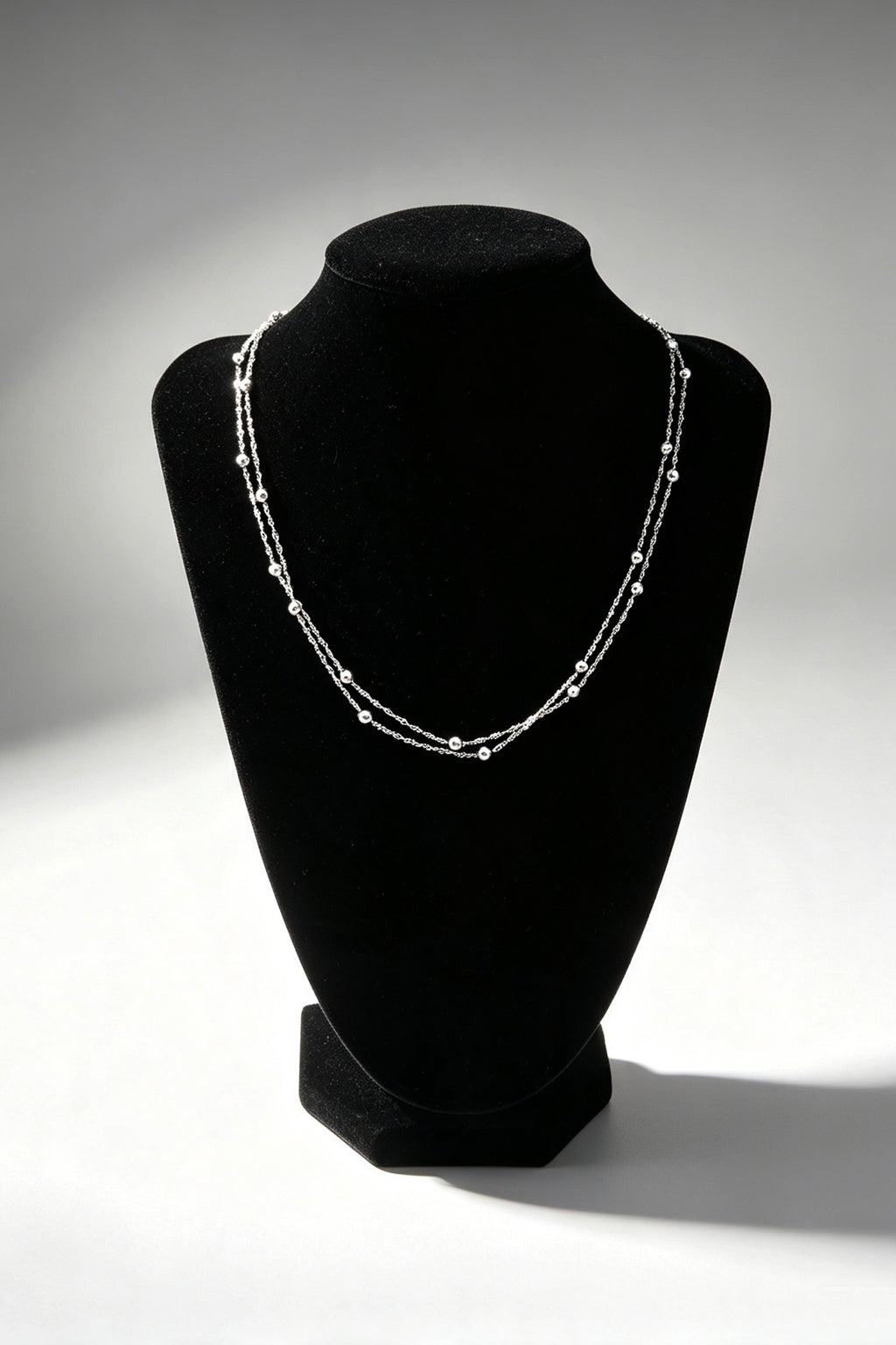Collier double rang acier inoxydable