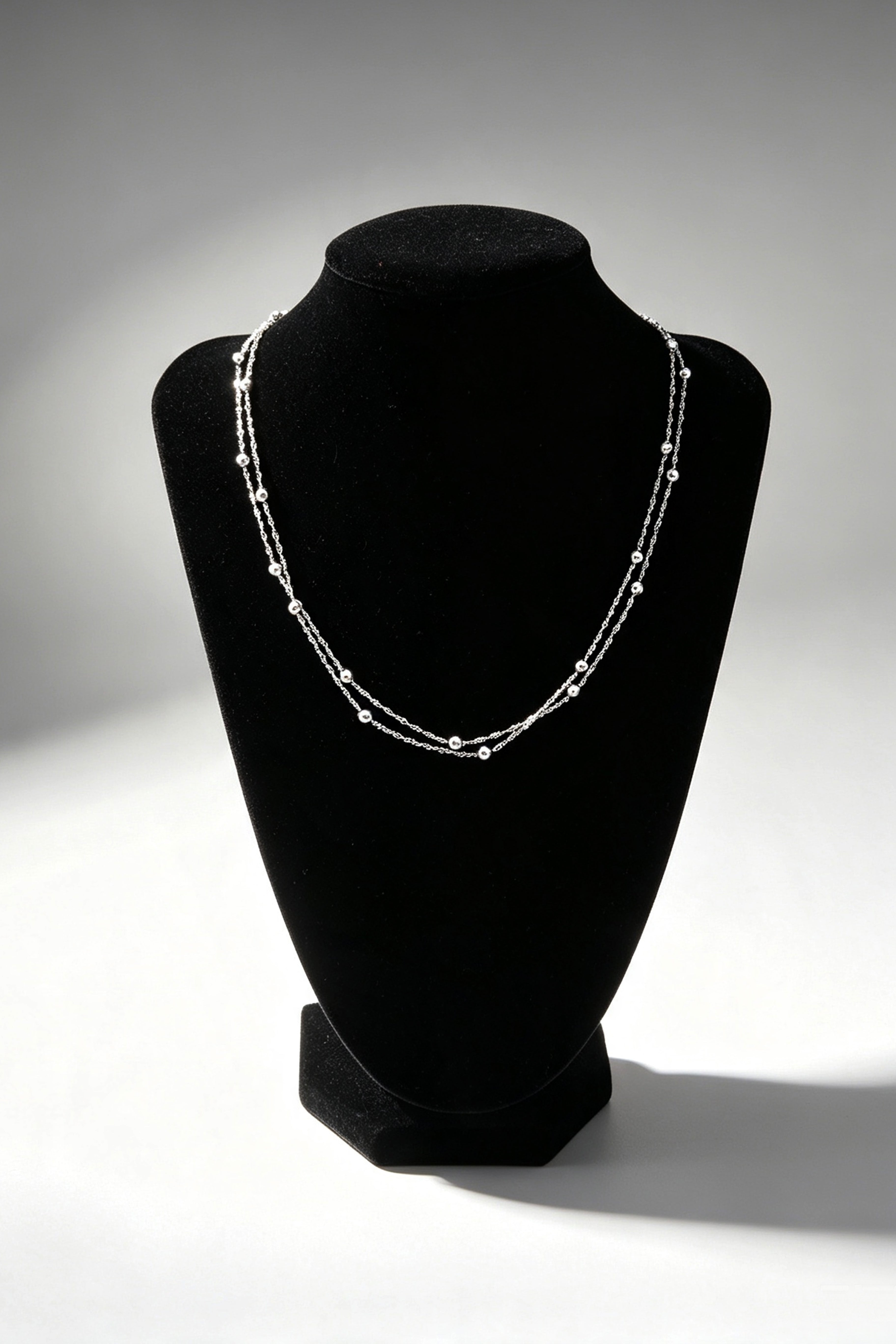 Collier double rang acier inoxydable