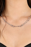 Collier double rang acier inoxydable