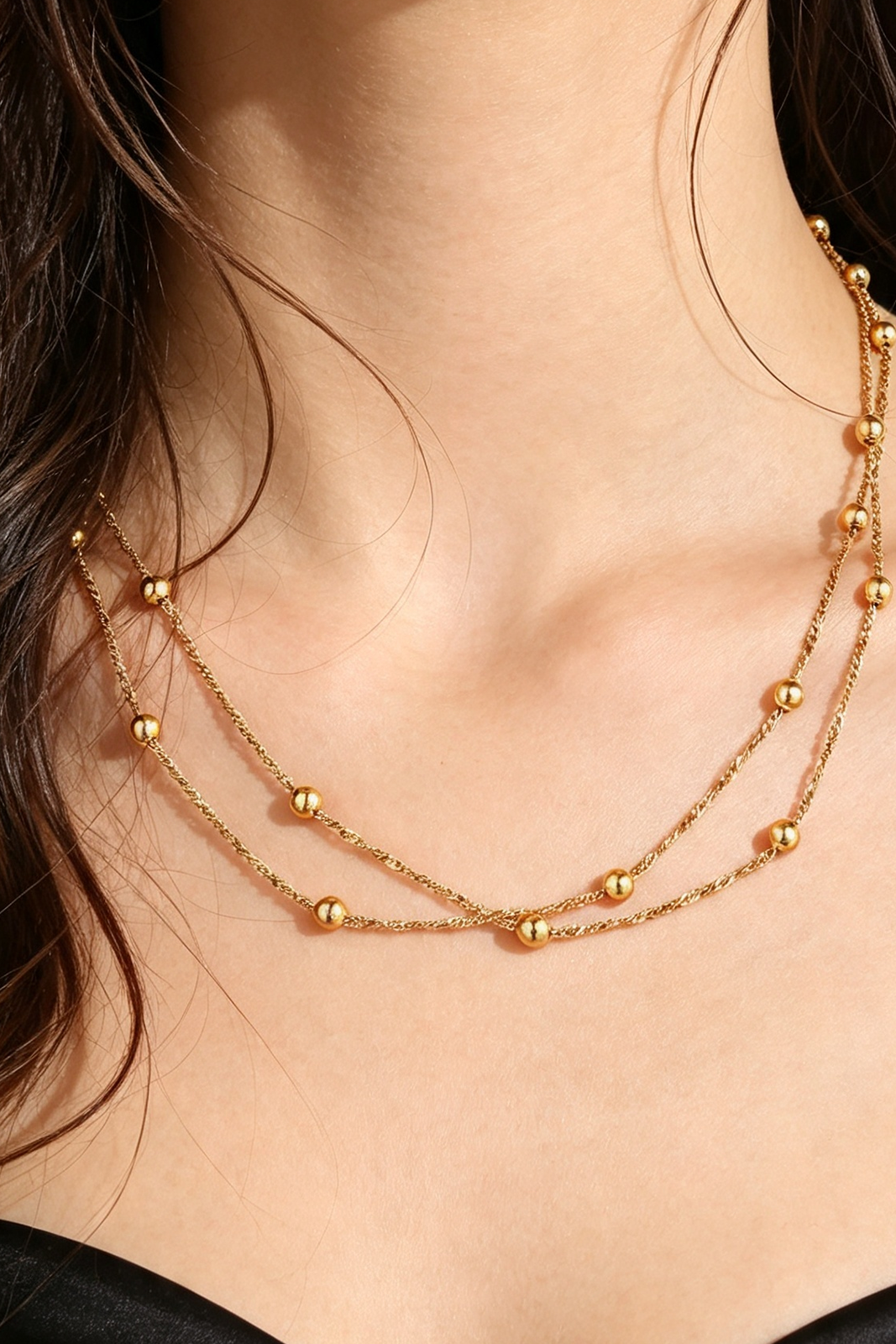 Collier Double Rang Plaqué or18K — Collection Signature