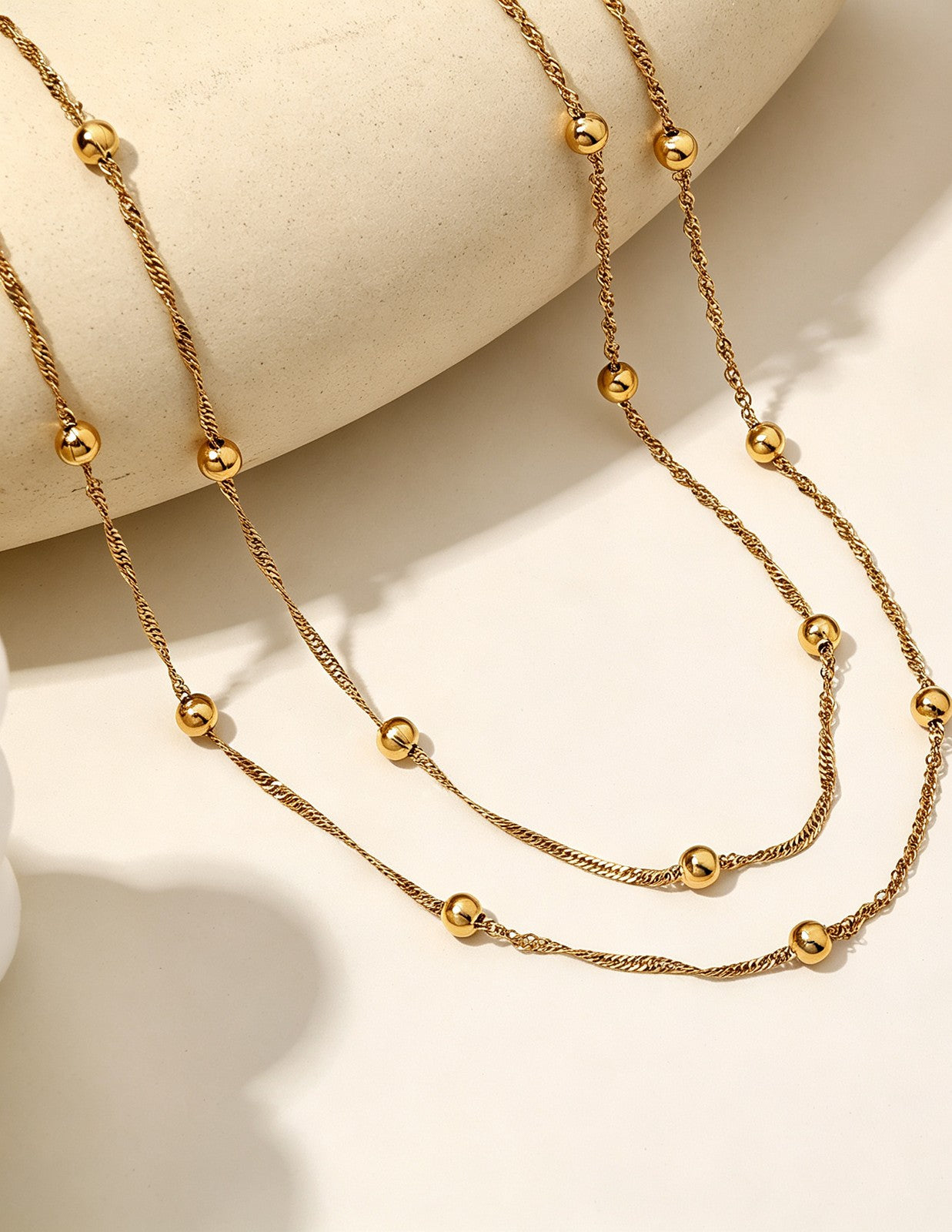 Collier Double Rang Plaqué or18K — Collection Signature